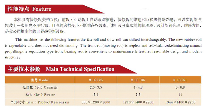 MLGT SERIES RUBBER ROLLER RICE HULLER(图2)