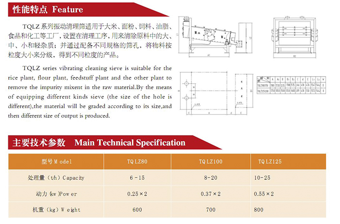 TQLZ SERIES VIBRATING CLEANING SIEVE(图2)